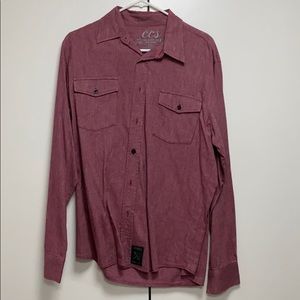 CCS Casual Button Shirt: Red: Size M